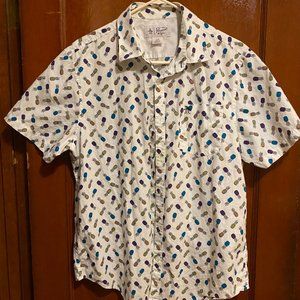 Large Penguin Pineapple-Print Hawaiian Style Button Down